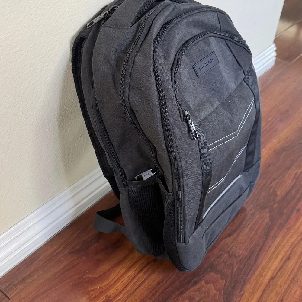 Bikrod Travel Backpack w USB Charging Port Fits 15.6 Inch Laptop Water Resistant